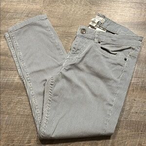 L.O.G.G. H&M Blue/White Striped cropped straight leg Jeans Size 10